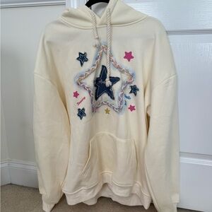 Aelfric Eden Cream Hoodie with Star Design